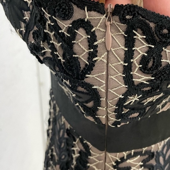 NWT Sue Wong Black and Taupe Embroidered Dress - Picture 7 of 8